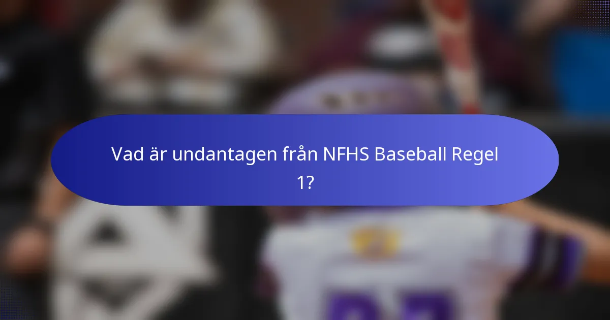 Vad är undantagen från NFHS Baseball Regel 1?