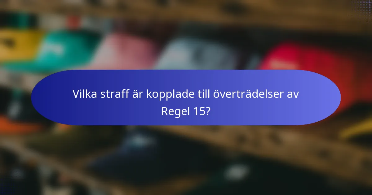 Vilka straff är kopplade till överträdelser av Regel 15?
