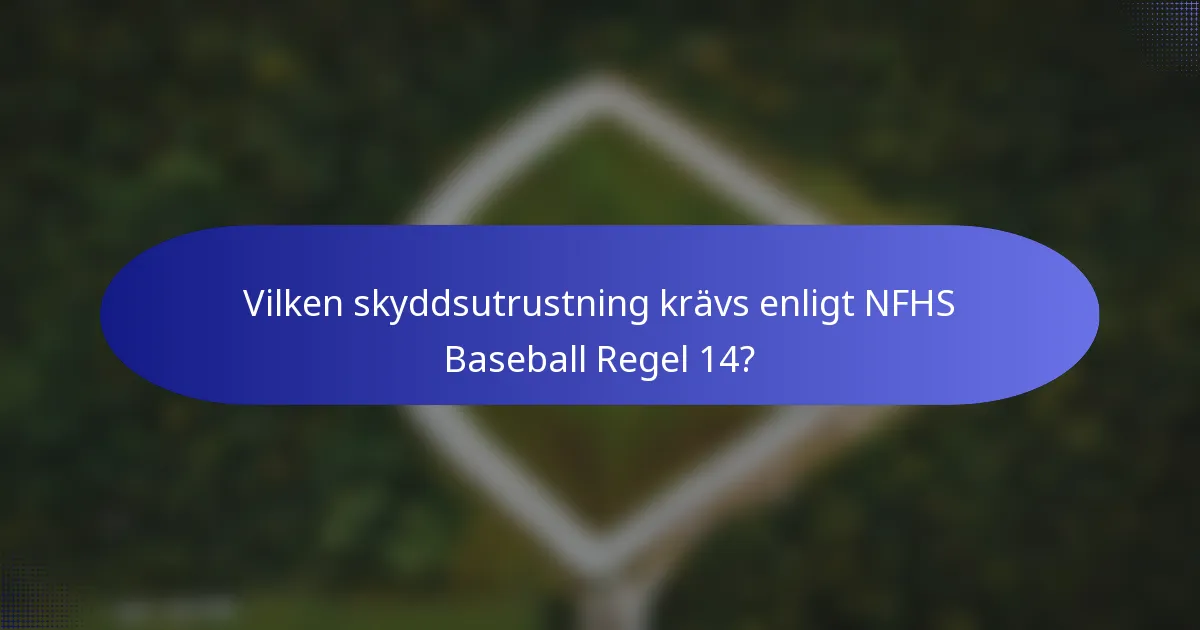 Vilken skyddsutrustning krävs enligt NFHS Baseball Regel 14?
